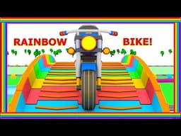 RAINBOW BIKE! - How FAST is it? - Cartoon Cars - Cartoons for Kids!