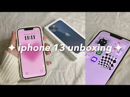 iphone 13 (midnight) aesthetic unboxing + setup  ♡