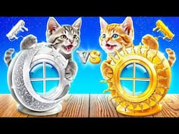 ¡Cómo Hacer una Habitación Secreta para Gatitos! ¡Gato de Oro vs Gato de Plata!