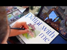 escape to a magical world 🧚🏼‍♀️ watercolor PAINT WITH ME || relaxing art vlog