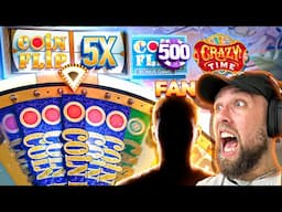 BIG BET ON 5X TOP SLOT COIN FLIP GAME SHOW! (CRAZY TIME)