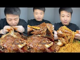 Best Eating Satisfying | Mukbang Chinese food | Yummy Steamed goat meat, Fried chicken thighs, elbow