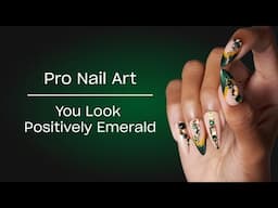 Embellished Emerald Nail Art