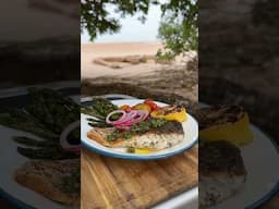 Barbecued Barramundi with Quick Pickled Onion and Salsa Verde