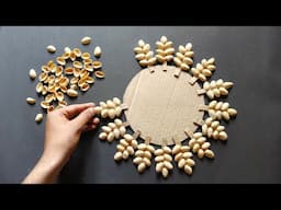 Unique Wall Hanging Craft | Best out of Waste Cardboard and Pista Shells | Home Decoration ideas