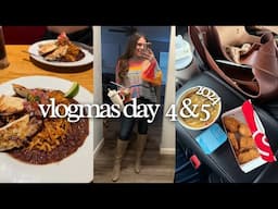 Vlogmas Days 4 & 5: healthy meals eating out, working 9 to 5, & trivia night!