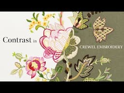 Contrast In Crewel Embroidery | Modern designs on light and dark