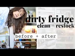 Dirty Fridge Cleaning and Restock | EXPOSING MYSELF, and a Trader Joe's Haul