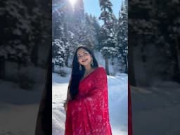 Dancing in Snow wearing a Saree 🩷