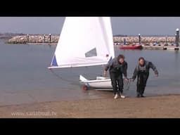 How to sail - Beach landing a single handed sailboat