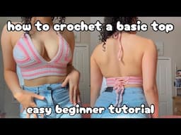 how to crochet a basic top with cups 🌸 easy beginner tutorial