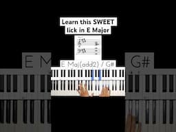 Learn this SWEET Gospel lick in E major #piano #jazz #gospelpiano