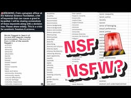 US National Science Foundation: BLOCKED Dangerous Words List!?