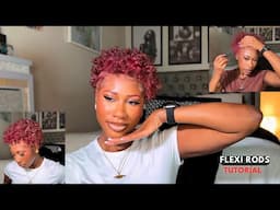 Flexi Rods on Short Natural Hairstyle Using Only Hair Mouuse