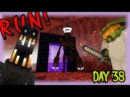 Cave Dwellers Are Hunting Us! Surviving Minecraft Day 38 Escaping The Nether