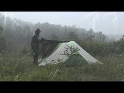 Berkemah ditengah hujan badai yang paling gila! - Solo Camping in Heavy Rain Thunderstorm