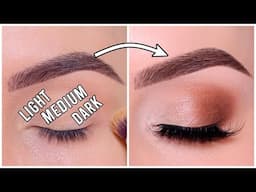 Easy Soft Glam Eye Makeup Look | Light Medium Dark Technique