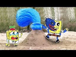 Noo Daddy !! Spongebob Became Huggy Wuggy in Real life  Spongebob animation |  Woa Doodland