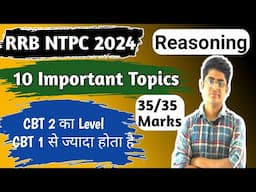 RRB NTPC 2024 Reasoning Important topics | Reasoning Important topics for rrb ntpc 2024 | RRB NTPC