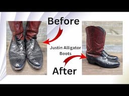 Cleaning Conditioning and Polishing a Pair of Vintage Justin Alligator Skin Boots