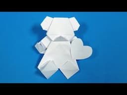 How to make an origami bear  Origami for Valentine's Day