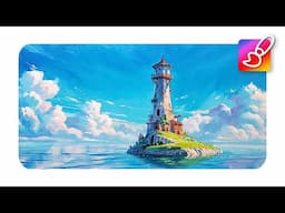 How To Paint a Lighthouse | TIMELAPSE | NIK ARTIST 89