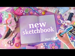 starting & customising my new sketchbook ♡ Pt. 2 {drawing, first page, front cover & more!}