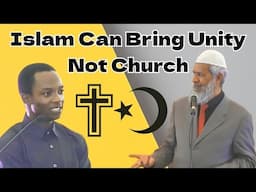 Nigerian Christian Trying To Explain Christianity To Dr Zakir- Only Islam Can Bring Unity Not Church