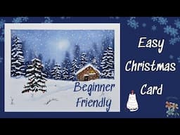 Easy Christmas Card/Watercolor Christmas Cabin