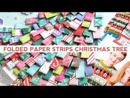 How To Make a Folded Patterned Paper Strips Christmas Tree