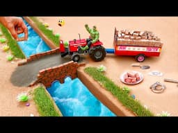 diy mini tractor mini bridge construction | diy tractor bricks house construction | Mini Tractor