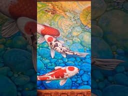 Koi Fish, Acrylic Art, Timelapse #trend #waterlily #koifish #trending #ytshorts #trendingshorts #art