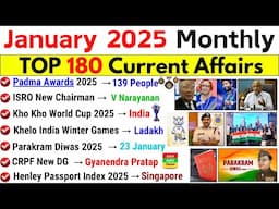 January 2025 Monthly Current Affairs | Current Affairs 2025 Full Month | Current Affairs New Update