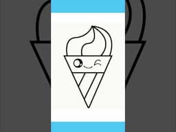 HOW TO DRAW A CUTE ICE CREAM, DRAW CUTE THINKS #drawing #cutedraws #art#shortvideo