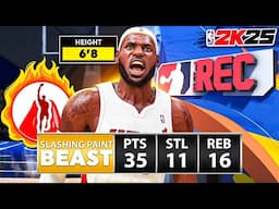 LEBRON JAMES "SLASHING PAINT BEAST" CENTER BUILD is OVERPOWERED in the RANDOM REC (NBA 2K25)