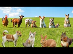 Cute Little Animals - Squirrel, Rabbit, Cat, Dog, Chicken, Duck, Pig, Goat - Animal Moments Sounds