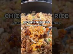 CHICKEN FRIED RICE RECIPE 🐔using leftover honey sriracha chicken! #recipe #friedrice #shorts