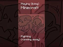 Playing (living) Minecraft: Fighting (running away) #animation #minecraft