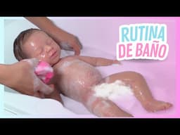 🧼 RUTINA  de BAÑO con BEBÉ REBORN de SILICONA Galilea