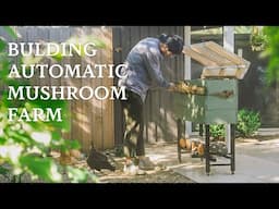 Building our Vertical Automatic Mushroom Farm in a Raised Planter! for Small Backyard & Balcony