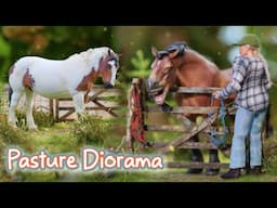 Making a Model Horse Pasture Diorama! - Custom Miniature Schleich Paddock/Field Tutorial