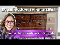 Easy & Beautiful Beige-Wash for Modern Refinish of Antique Dresser | How 2 Safely Remove Lead Paint!