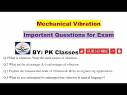 Mechanical Vibration Important Questions