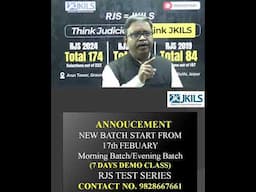 RJS Vacancy (Determination of Seats) 2025 -Secret Strategy Behind Judiciary Preparation By- JK Sir