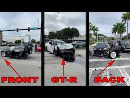 Tesla Model X ripped & split in half with no injuries after crash with Greg Ferreira's Nissan GT-R