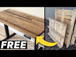 I Turned FREE Pallets Into a Standing Desk (Beginner)