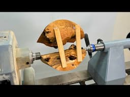 WOODTURNING the BIGGEST HOLLOW Black Locust BURL EVER!