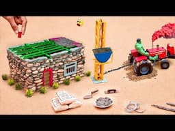 diy mini concrete lifting machine making stone house science projects | @MiniTractor100