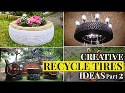 Creative ideas using recycled old tires in your yard and garden. DIY Projects | Part 2