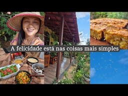 Limpeza na área externa | bolo de mandioca | como lavo tapete | almoço delicioso